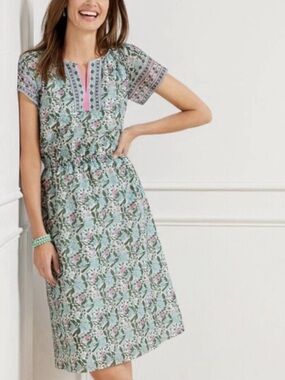 NWT Talbots Petite floral-print cotton dress size 2P